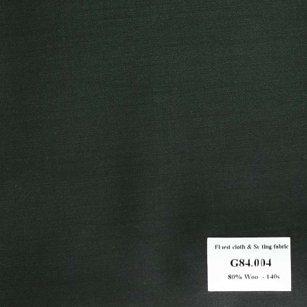 G84.004 Kevinlli V7 - Vải Suit 80% Wool - Xanh Lá Trơn